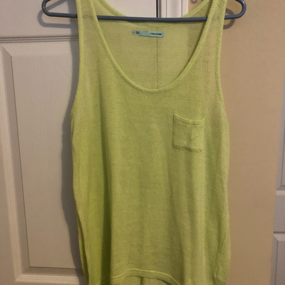 Lime green tank top